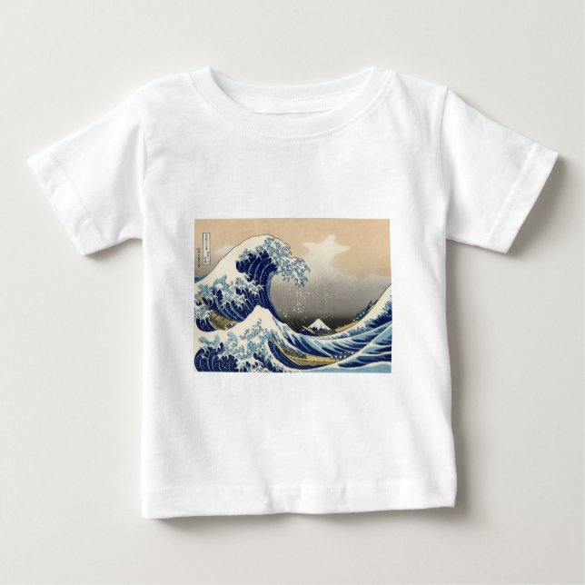 Camiseta Para Bebê Excelente Wave Kanagawa - Pintura Japonesa (Frente)