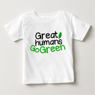 Camiseta Para Bebê excelentes humanos ficam verdes