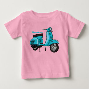 Camiseta Para Bebê Exemplo de desenho animado de motocicleta em forma