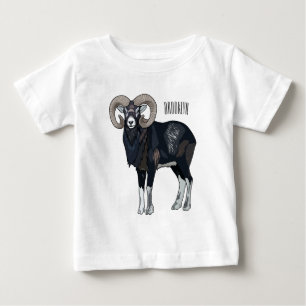 Camiseta Para Bebê Exemplo de desenho animado de ovelhas Mouflon