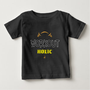 Camiseta Para Bebê Exercício de Malhação de Gym Holic