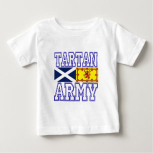 Camiseta Para Bebê Exército do Tartan