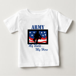 Camiseta Para Bebê Exército meu tio Meu Herói