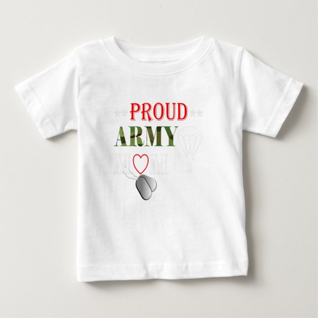 Camiseta Para Bebê Exército Paratrooper Ortoado Mãe Roupa (Frente)