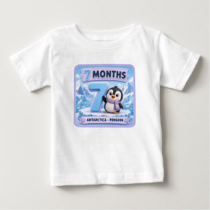 Camiseta Para Bebê Explorador de Marcos do Bebê de 7 Meses