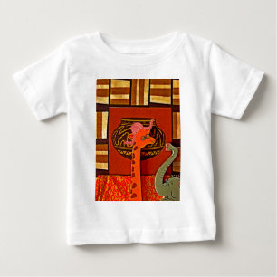 Camiseta Para Bebê Explore a Maravilha Africana: Girafa Art em Marvin