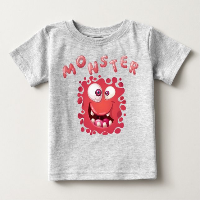Camiseta Para Bebê Expressões de horror Rostos monstruosos (Frente)