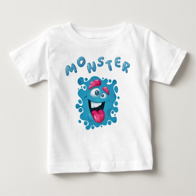 Camiseta Para Bebê Expressões de horror Rostos monstruosos (Frente)