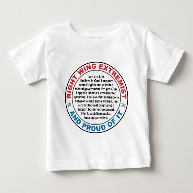 Camiseta Para Bebê Extremismo da direita (Frente)