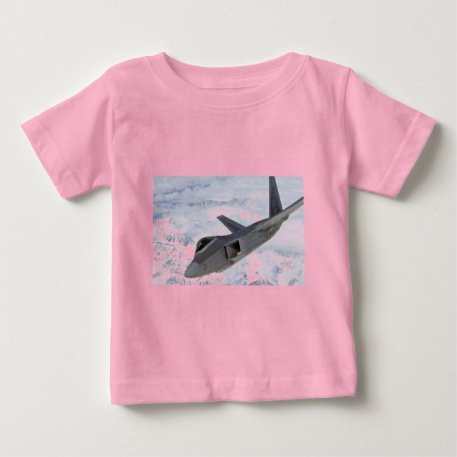 Camiseta Para Bebê F-22 Elmendorf AFB (Frente)