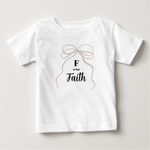 Camiseta Para Bebê F é para o Conjunto de Revelação do Nome Fé Bebê M