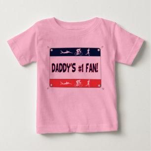 Camiseta Para Bebê Fã do #1 do pai do Triathlon