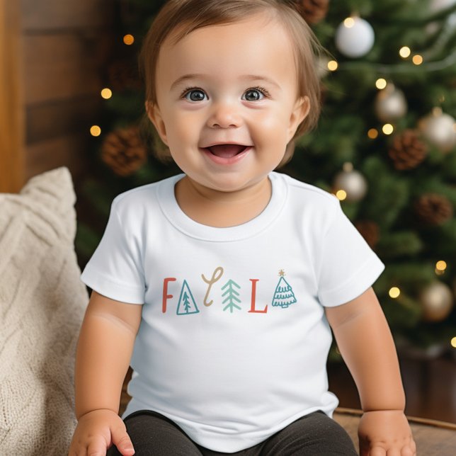 Camiseta Para Bebê Fa La Funny Natal Férias (Fa La La Funny Christmas Tree Holiday Toddler T-shirt)