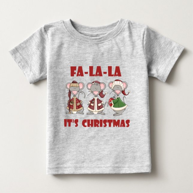 Camiseta Para Bebê Fa La La Christmas T-shirts e presentes (Frente)