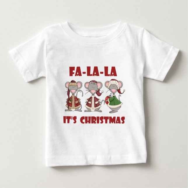 Camiseta Para Bebê Fa La La Christmas T-shirts e presentes (Frente)