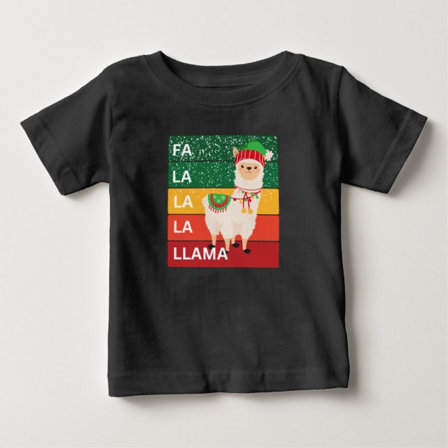 CAMISETA PARA BEBÊ FA LA LA LLAMA (Frente)