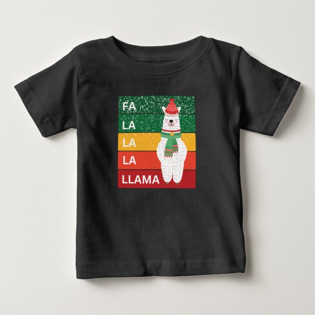 CAMISETA PARA BEBÊ FA LA LA LLAMA (Frente)