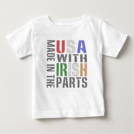Camiseta Para Bebê Fabricado em peças irlandesas dos EUA
