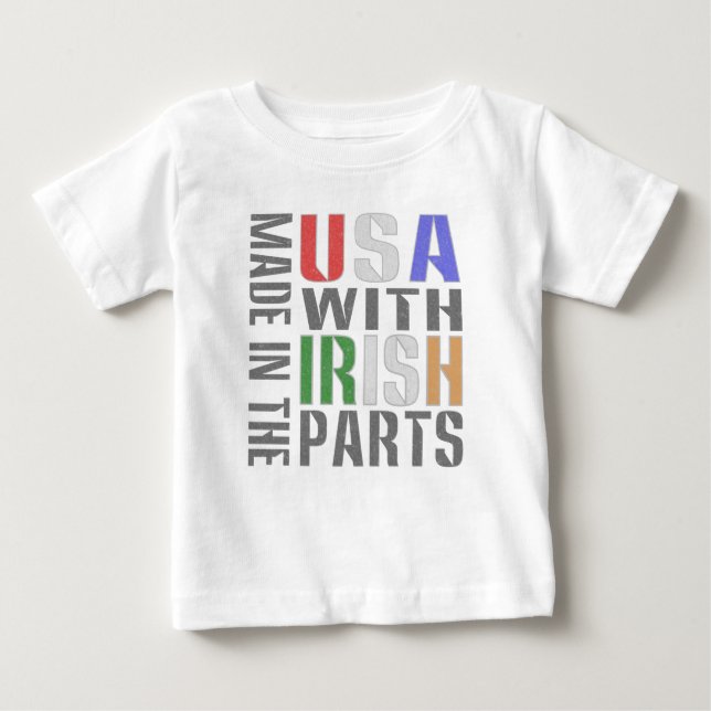 Camiseta Para Bebê Fabricado em peças irlandesas dos EUA (Frente)