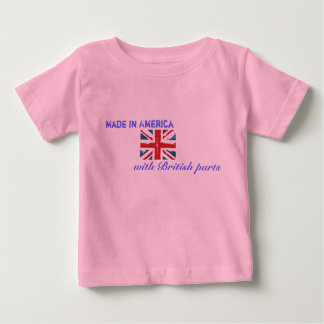 Camiseta Para Bebê Fabricado na América com peças britânicas