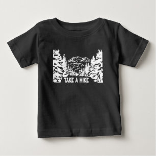 Camiseta Para Bebê Faça uma citação de Hike, paisagem monocromática d