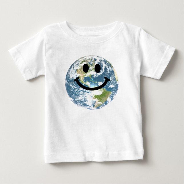 Camiseta Para Bebê Face da Terra Feliz (Frente)