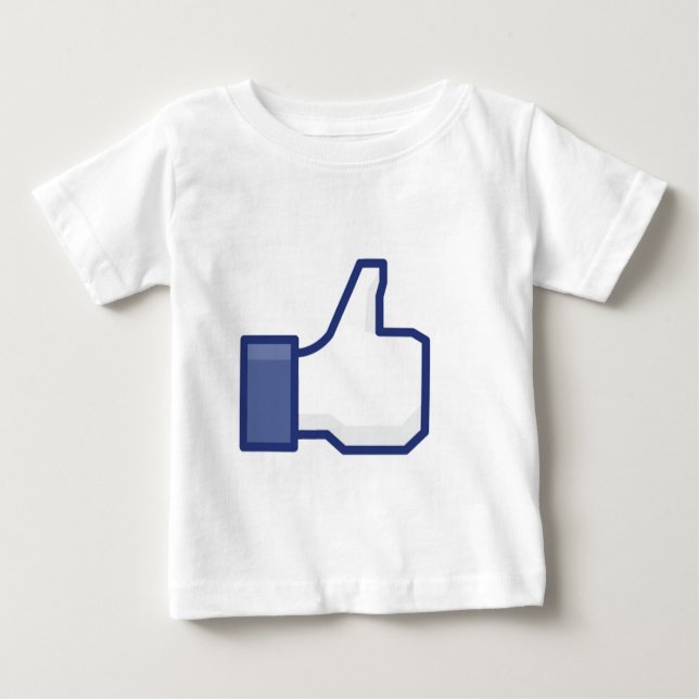 Camiseta Para Bebê Facebook gosta do botão (Frente)