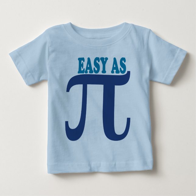 Camiseta Para Bebê Fácil como o Pi (Frente)