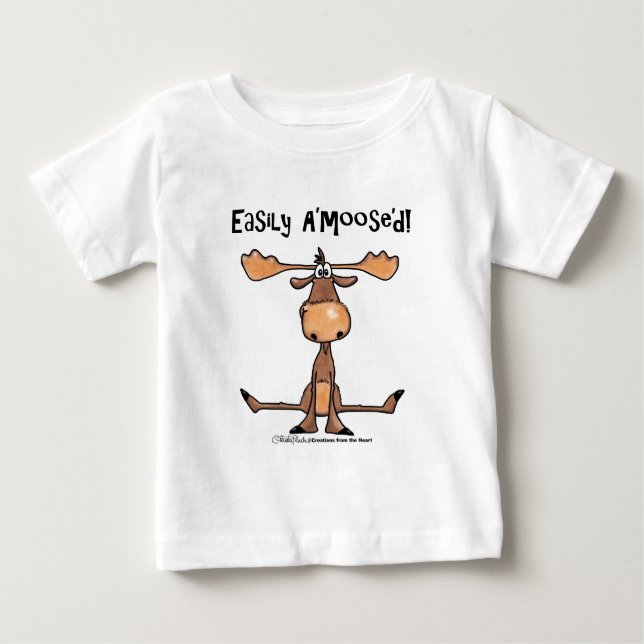 Camiseta Para Bebê Facilmente A'Moose"d (Frente)