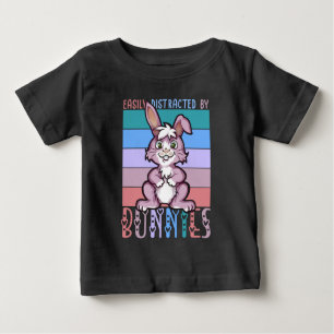Camiseta Para Bebê Facilmente distraído por Bunnies Cute Bunny Lover