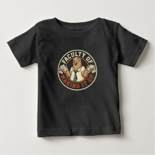 Camiseta Para Bebê Faculdade de Inventar Pássaro Engraçado