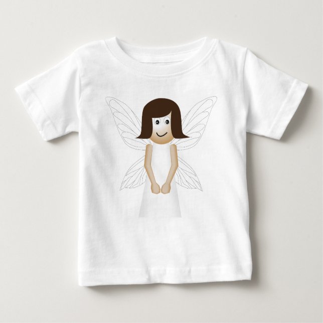 Camiseta Para Bebê fada branca em conto de fadas, outono, feliz anive (Frente)