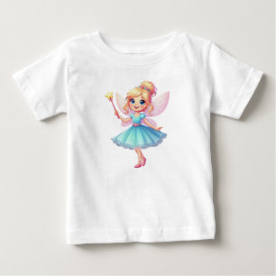 Camiseta Para Bebê Fada De Azul Quimérico