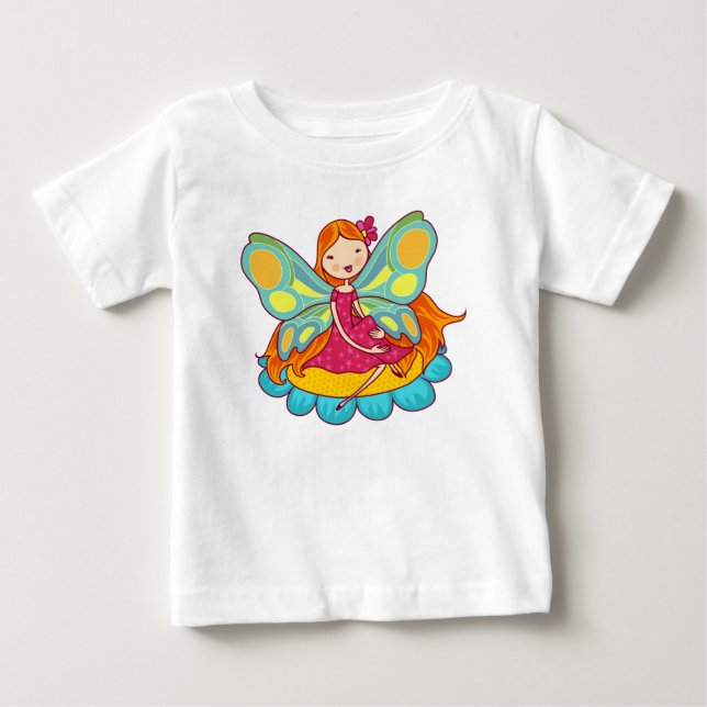 Camiseta Para Bebê Fada de Jardim (Frente)