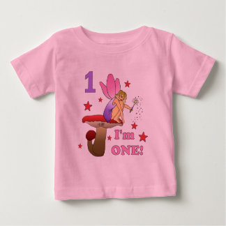 Camiseta Para Bebê Fada de primeiro aniversario