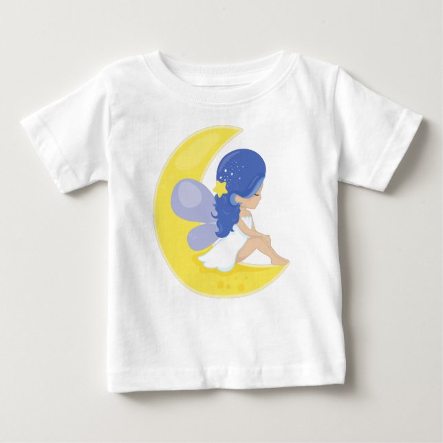 Camiseta Para Bebê Fada De Stardust, Fada Cuta, Fada Na Lua (Frente)