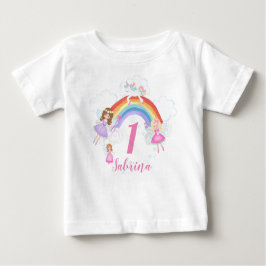 Camiseta Para Bebê Fada Encantada Fada Princesa Nome e Idade do prime
