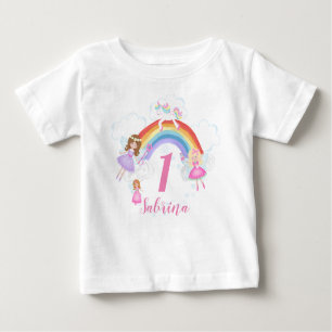 Camiseta Para Bebê Fada Encantada Fada Princesa Nome e Idade do prime