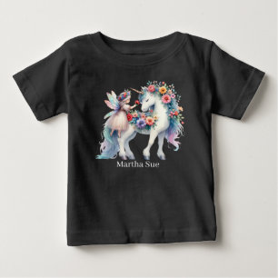 Camiseta Para Bebê Fada fantasia fofa adicionar nome unicórnio