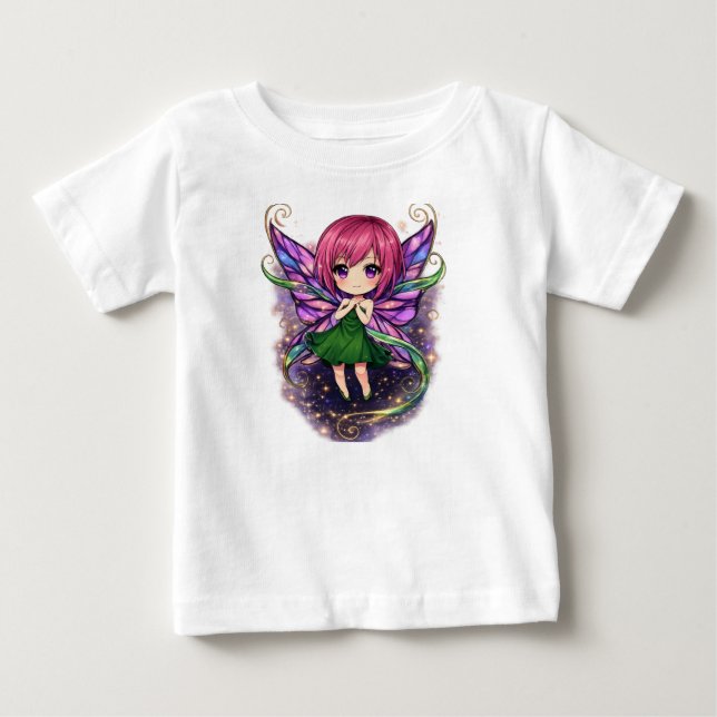 Camiseta Para Bebê Fada fofa  (Frente)