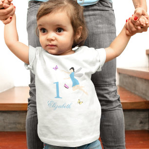 Camiseta Para Bebê Fada Menina de Primeiro Aniversário