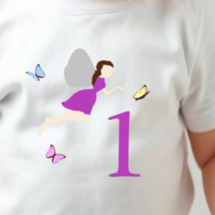 Camiseta Para Bebê Fada Menina de Primeiro Aniversário