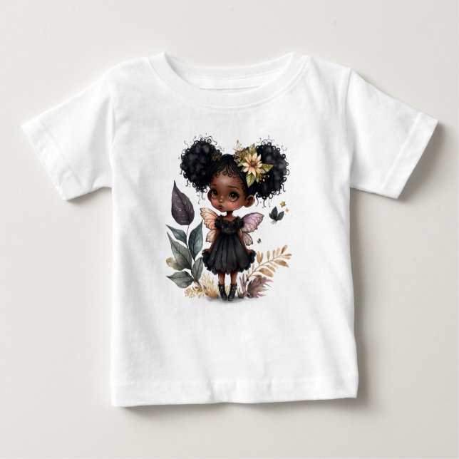 Camiseta Para Bebê Fada Negra (Frente)
