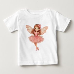 Camiseta Para Bebê Fada Rosa Pequena Encantada