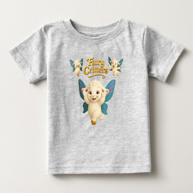 Camiseta Para Bebê Fairy Critters™ Fairy Lamb (Frente)