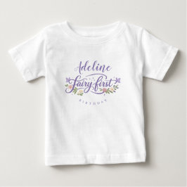 Camiseta Para Bebê Fairy First Birthday Girl Baby T-Shirt