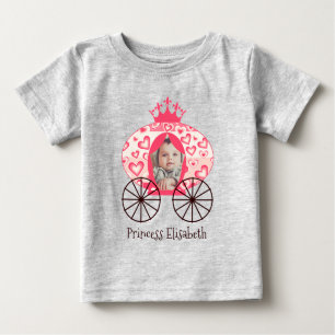Camiseta Para Bebê Fairytale Royal Princess Carruagem Girl Birthday