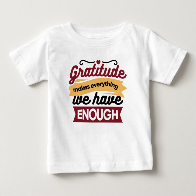 Camiseta Para Bebê Faith and Gratitude Artwork – Uplifting Christian  (Frente)