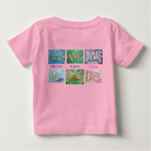 Camiseta Para Bebê Faith Hope Love Art Collage T-shirt (Back)
