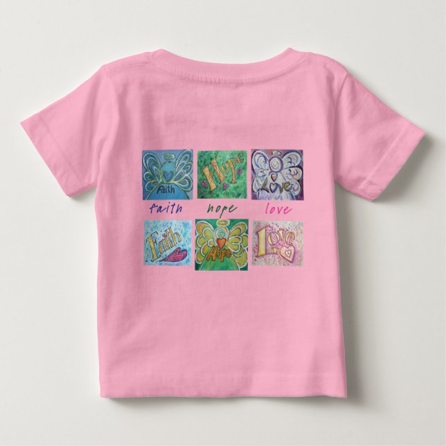 Camiseta Para Bebê Faith Hope Love Art Collage T-shirt (Back) (Verso)